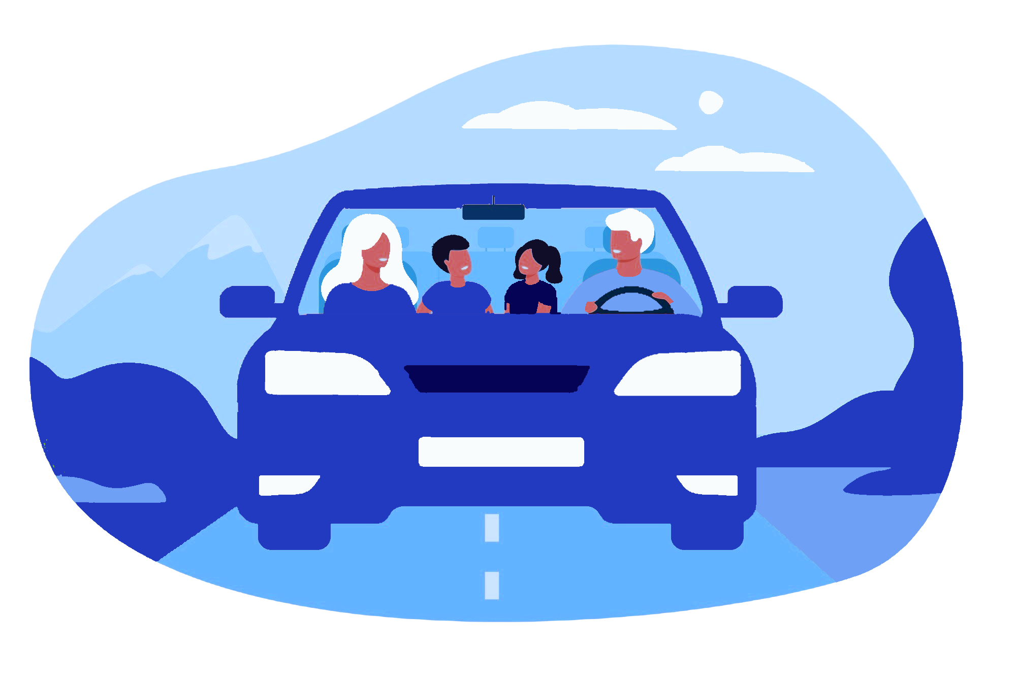 older people standing by a car
